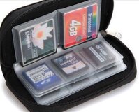 Heble® SD Card Case - Holds 22 Cards (4 Large, 18 Small) - Black