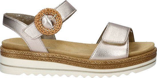 Remonte Dames Sandalen Roze-goud metallic Maat 36 - Platte sandalen - Leer - 2024