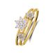 Lucardi Dames Zilveren ring bloem met zirkonia voor dames - Ring - 925 Zilver - Goudkleurig - 18 / 57 mm