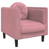 VidaXL Fauteuil met kussen fluweel roze