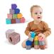 Montessorispelletjes voor baby's vanaf 6 maanden - Babyspeelgoed - Siliconen spelletjes voor baby's van 1, 2, 3 jaar - 12 sensorische activiteitenblokjes voor leren en tandjes krijgen.