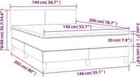 vidaXL Boxspring met matras stof crèmekleurig 140x200 cm