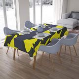 Bonamaison Tafelkleed, Anti-Mold, Sneldrogend, Waterdicht, 100% Polyester Tafellaken, Neon Geel, Rook, 140 x 200 Cm