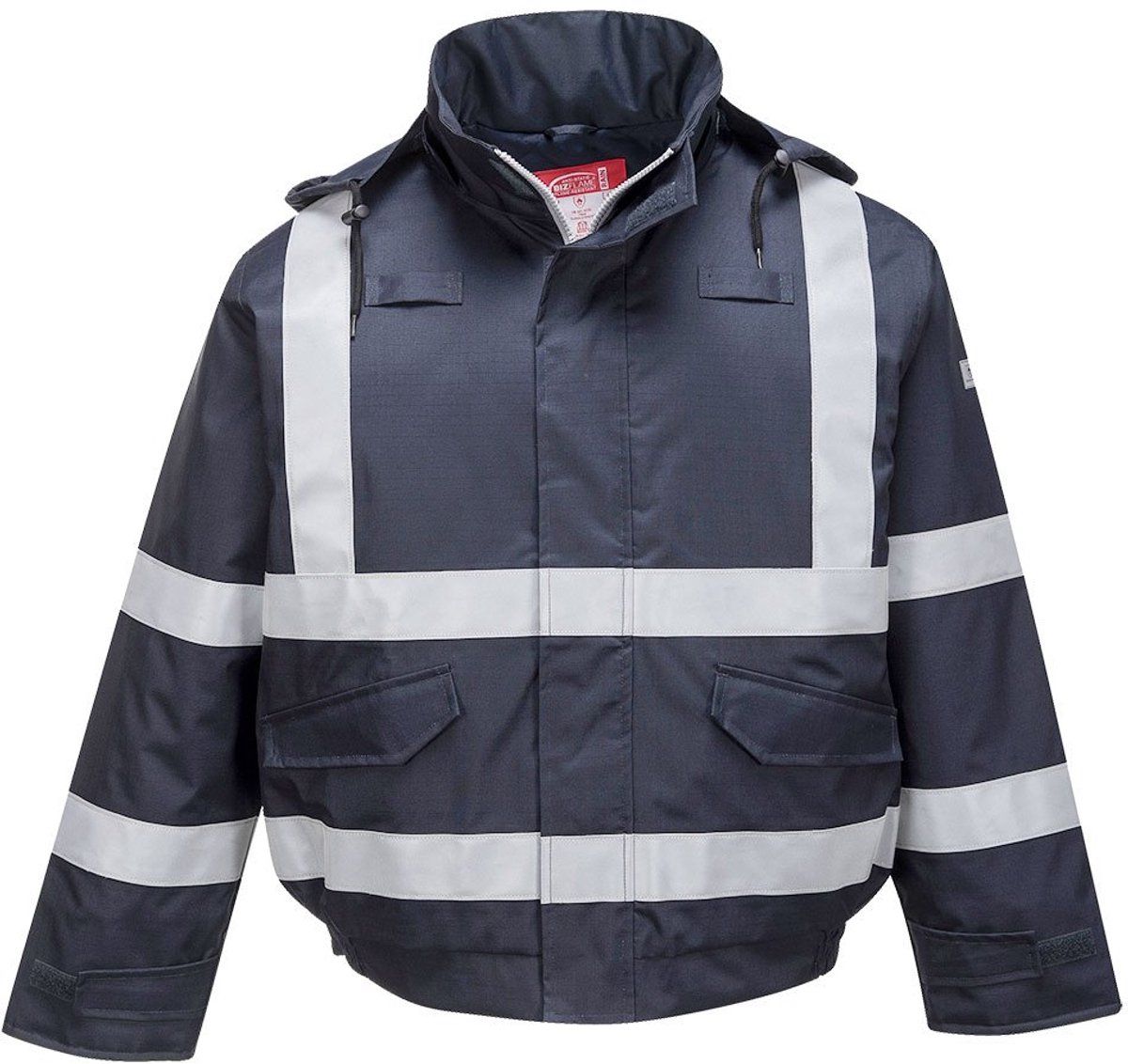 Portwest S783 Bizflame Multi Beschermend Bomber Regenjack, Marine, Grootte 6XL