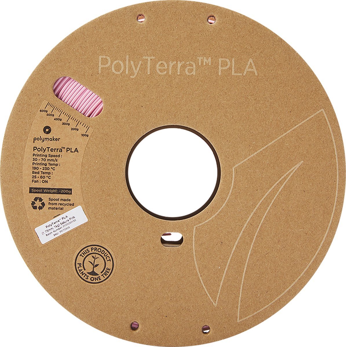 POLYMAKER 1.75mm PolyTerra PLA Sakura Pink