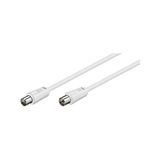 Goobay 11511 antennekabel 2,5 m/coaxstekker naar coaxbus/SAT-kabel coaxkabel satellietkabel 70 dB / 2-voudig afgeschermd/tv-kabel HDTV/wit/televisiekabel 2,5 m