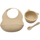 Bambino Bib Bowl & Spoon Natural Silicone Feeding Set