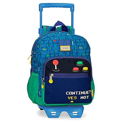 Enso Gamer voorschoolrugzak met trolley, 23 x 28 x 10 cm, polyester, 6,44 l