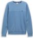 Tom Tailor - Crewneck sweatshirt met structuurmix - Maat S - Faded Uniform Blue