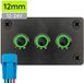 ProRide Metalen Drukschakelaars ON-OFF 12-24V - 12mm - Drievoudig inbouwpaneel - IP67 - LED indicatie Groen
