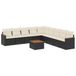 vidaXL 9-delige Loungeset met Kussens, Poly Rattan, Zwart