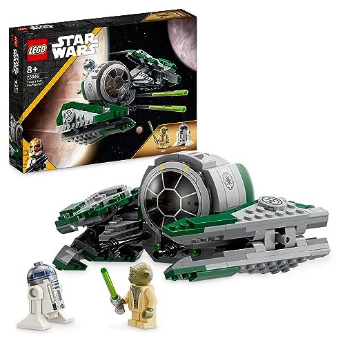 LEGO LEGO 75360 Star Wars Yoda's Jedi Starfighter Constructie Speelgoed voor Jongens en Meisjes, The Clone Wars Voertuig Set met Meester Yoda Minifiguur, Lichtzwaard en Droid R2-D2 Figuur, Kerstcadeau