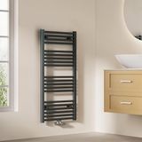 EMKE Badkamerradiator 100 x 50 cm, handdoekradiator centrale aansluiting, antraciet 427W