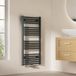 EMKE Badkamerradiator 100 x 50 cm, handdoekradiator centrale aansluiting, antraciet 427W