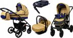 BabyLux® Largo | Ensemble de poussette 4en1 | Coffe Sailor Blue | Poussette combinée | Ensemble de poussette |