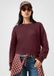 QS Pull en maille à col rond et manches longues pour femme - Uni - Bordeaux - Taille S