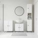 Maison Exclusive Ensemble de meubles de salle de bain exclusif, comprenant 3 éléments, finition blanche brillante, modèle BREDA