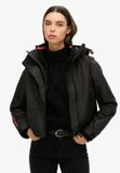 Superdry SD Windbreaker jas met capuchon en borduursel - Dames - Zwart - Maat UK16/EU44