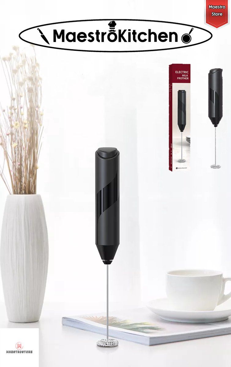 MaestroKitchen Elektrische Melkopschuimer Zwart