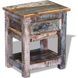 Table d'appoint bois de récupération massif 43x33x51cm