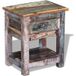 Table d'appoint bois de récupération massif 43x33x51cm