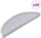 vidaXL Tapis d'escalier 30 pcs 56x17x3 cm gris clair demi-rond