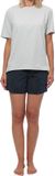 Schiesser Dames pyjama Cotton blauw gestipt / grijs
