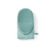 Hittebestendige keukenhandschoen met trekkoord, van siliconen en katoen, 30 x 17,5 x 3,5 cm, groen