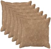 vidaXL - Kussensloop - 6 stuks - HOUTEN - Taupe - 60 x 60 cm