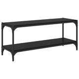 vidaXL TV-kast Zwart Eiken 100 x 33 x 41 cm Geëngineerd Hout en IJzer