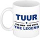 Bellatio Decorations Naam cadeau Tuur - The man, The myth the legend koffie mok / beker 300 ml - Donkerblauw