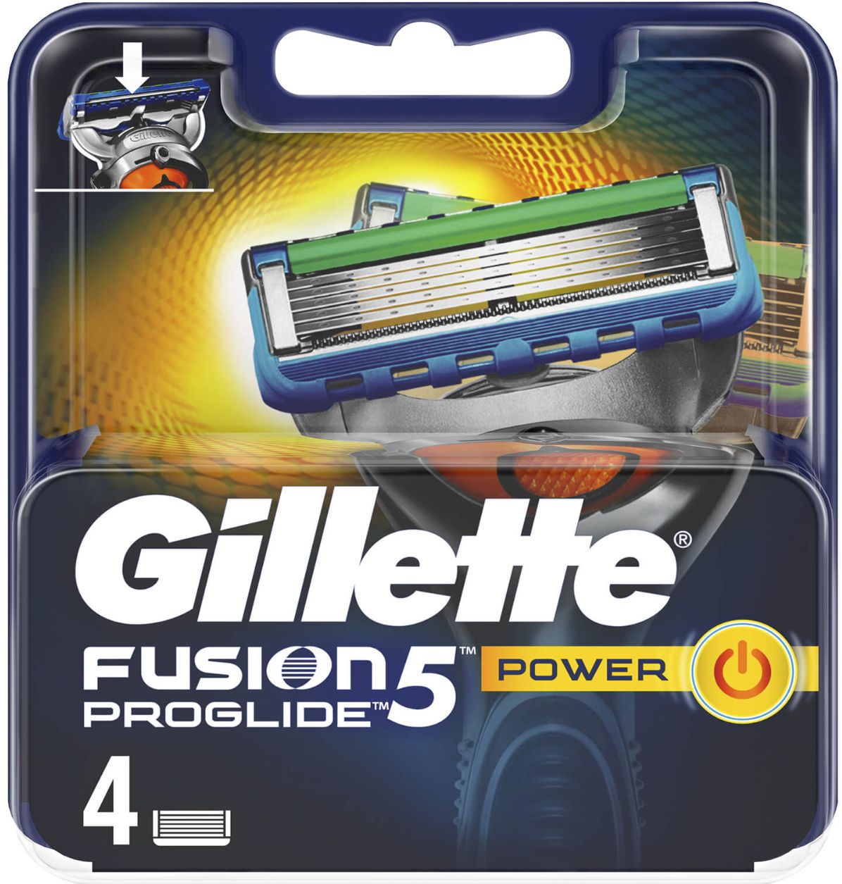 Gillette Fusion ProGlide Power Scheermesjes - 4 Stuks - Mannen