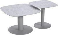 Garden Impressions Bosco set van 2 lounge tafels - taupe - light teak look - Fibrestone doha sand