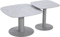 Garden Impressions Bosco set van 2 lounge tafels - taupe - light teak look - Fibrestone doha sand