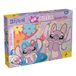 Lisciani - Disney Stitch - Maxi Puzzle pour Enfants des 6 ans - 108 Pieces Double Face avec dos a Colorier - Format 50 x 35 cm - Activite Creative Disney Stitch et Coordination Oeil Main Enfant