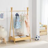 en.casa Kledingrek Sola 126x73x42 cm bamboe houtkleurig