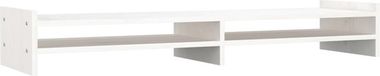 vidaXL Monitorstandaard - 100x27x15 cm - Massief Grenenhout - Wit