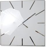 FLEXISTYLE Moderne grote wandklok Exact 50cm, acryl glas en acryl spiegel, stil, woonkamer, slaapkamer (wit)