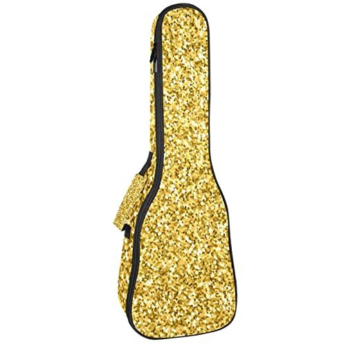 Mersov Tenor Ukulele Gigbag Waterdichte Ukelele Case Gewatteerde Rugzak, Geweldig voor Sopraan Concert (21/23/24") Geel Paillette