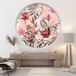 Fleurs Tropicales Stickers Trompe L'Oeil Arche Ronde - Diamètre 70 cm