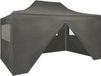 vidaXL Partytent met 4 zijwanden inklapbaar 3x4 m staal antraciet