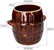 KOTARBAU® Fermentatiepot 3,2 L - Zuurkoolpot - Keramische Fermentatiepot Steengoed - Bruin