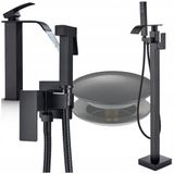 Many_Brands Badkamer Kranen Set: Bad, Wastafel & Bidet Kraan - Mat Zwart