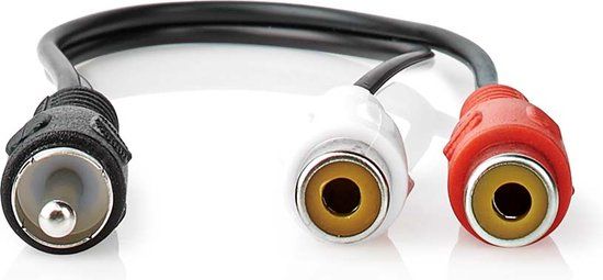 Nedis RCA Audio Cable - RCA Male to 2x RCA Female - 0.2m - Black