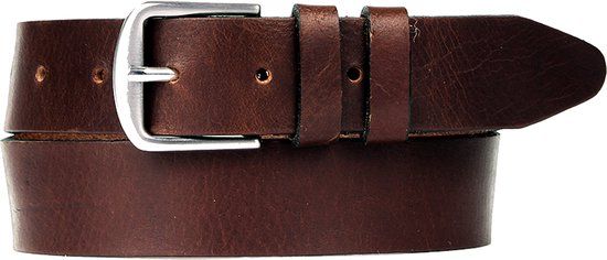 Petrol Industries Riem Heren - Broekriem - Verstelbaar - Leer - Bruin - 85 cm - S