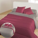 BLEU CALIN Winterdekbed Bordeaux / peper 140x200 cm