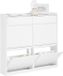 SoBuy Schoenenkast met 4 kleppen, Schoenenrek, Schoenenopslag, Entreekast, Opbergkast voor Hal, Wit, 98x95x19cm, FSR169-W