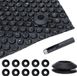 Melko oogjesset 10 stuks Noir incl. gatenpen pour film solaire piscine œillets plastique 28x28x12 mm inoxydable pour film de piscine œillets