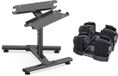Focus Fitness Set d'haltères réglables - Avec support - 2x24 kg