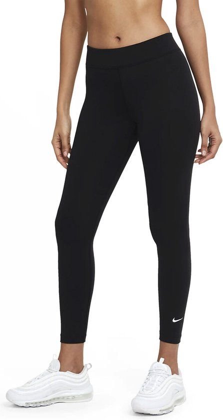 Nike Sportswear Essential 7/8 Mid Rise Dames Legging - Zwart - Maat S